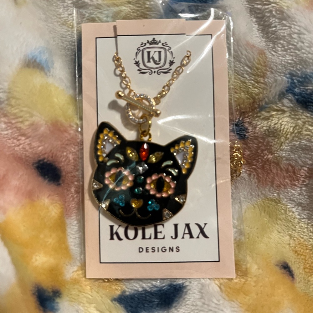 Kole Jax Halloween Sugar Skull Necklace NWT